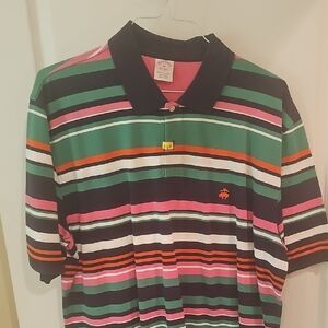 Brooks Brothers Black and Pink Polo Shirt
